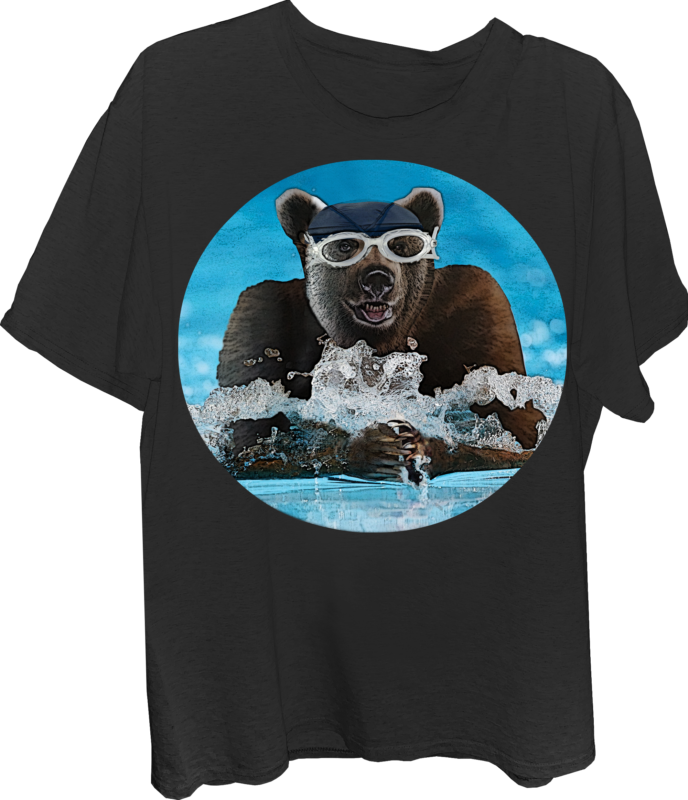 Bear Swimmer Breaststroke Mens T Shirt - Behrbones Clothing